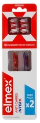 Cepillo de dientes Elmex Anti-Caries InterX, dureza media, paquete doble
