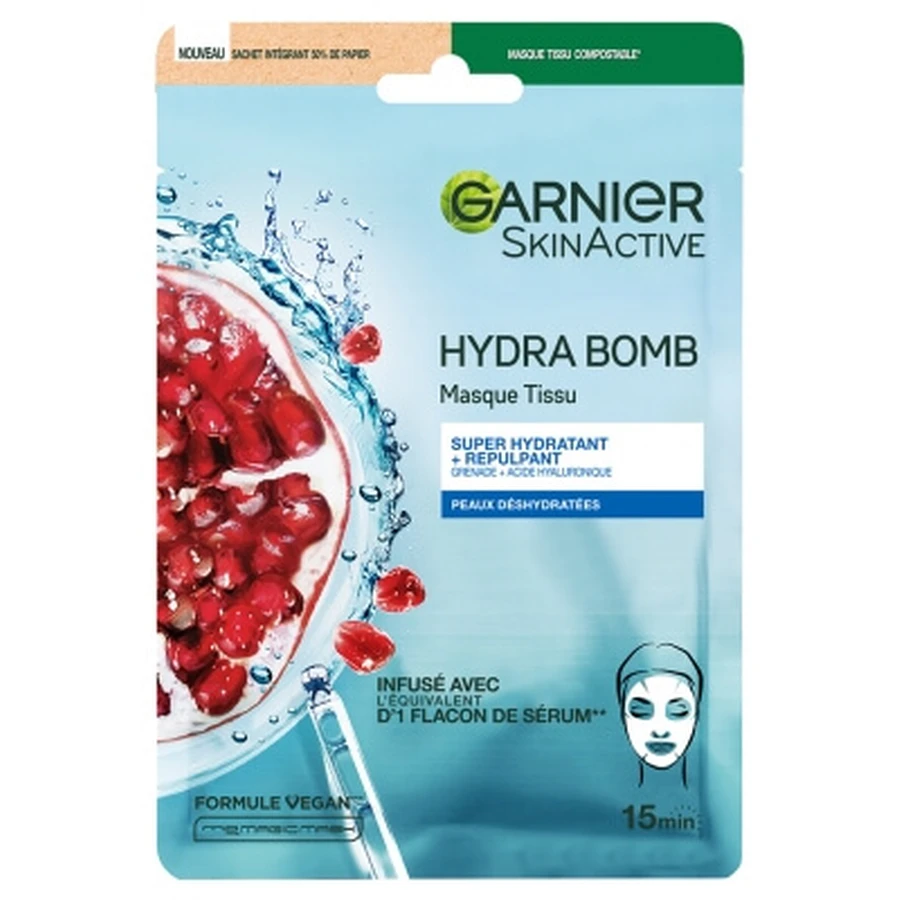 Garnier SkinActive Hydra Bomb: mascarilla de hoja superhidratante y reafirmante, 28 ml