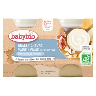 Babybio Brassé Chèvre Poire Figue 6 Mois et + Bio 2 Pots de 130 g