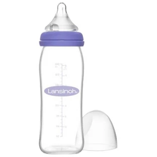 Lansinoh Natural Wave Glasflasche, mittlerer Durchfluss, 240 ml