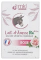 MKL Green Nature Organic Donkey Milk from the Gers, Rose-Scented Super-Moisturizing Plant-Based Soap, 100 g