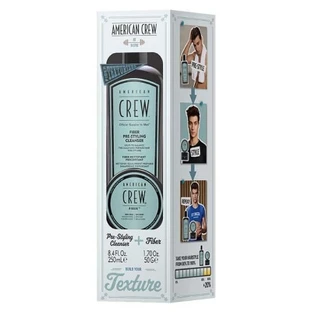 American Crew Fiber reinigende shampoo voor styling 250 ml + Fiber wax met sterke fixatie en matte finish 50 g