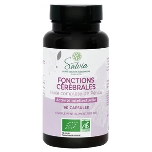 Salvia Nutrition Huile Complète de Périlla Fonctions Cérébrales Bio 90 Capsules
