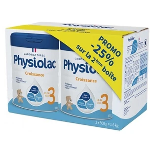 Physiolac Growth 3, 12 to 36 Months, 2-Pack (800 g each)