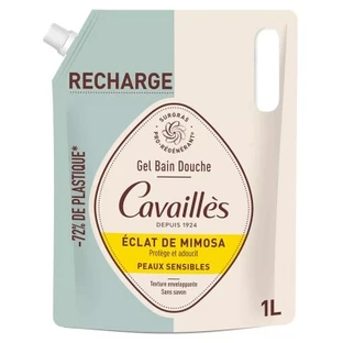 Gel de ducha para piel sensible de Cavaillès, Mimosa Radiance, recambio ecológico, 1 L