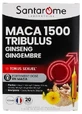Santarome Maca 1500, Tribulus, Ginseng, Ginger—20 Ampoules
