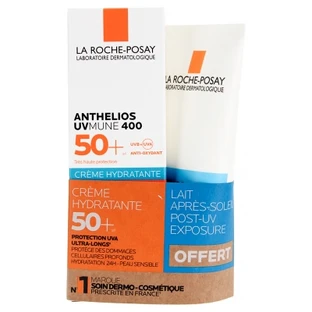 La Roche-Posay Anthelios UVmune 400 Crema hidratante SPF 50+ 50 ml + Anthelios Loción para después del sol tras la exposición UV 75 ml (gratis)