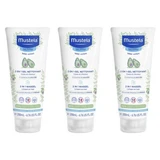 Gel limpiador 2 en 1 de aguacate de Mustela, paquete de 3 x 200 ml