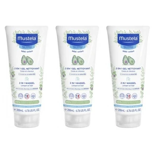 Mustela 2-in-1-Reinigungsgel mit Avocado, 3er-Pack à 200 ml