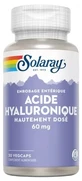 Ácido hialurónico de alta potencia de Solaray, 30 cápsulas vegetarianas
