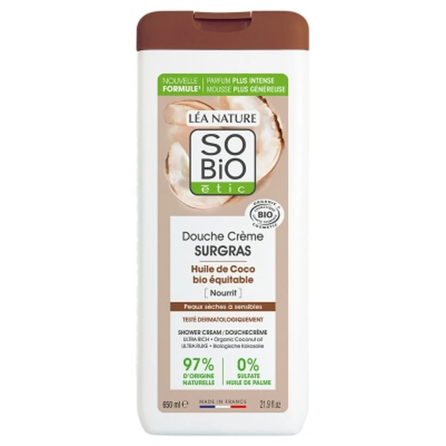 Léa Nature SO BIO étic Crema de ducha ultrahidratante con aceite de coco ecológico, 650 ml