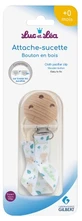 Luc and Léa Wooden Button Pacifier Clip, 0 Months and Up
