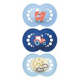 MAM: 2 chupetes «Original Natural» + 1 chupete «Original Nighttime» (a partir de los 18 meses)