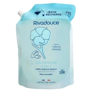 Rivadouce Gel Douche 3en1 Coton & Amande Éco-Recharge 750 ml