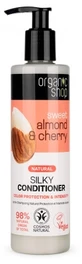 Acondicionador natural de Organic Shop para proteger el color y potenciar su intensidad, con almendra y cereza, 280 ml