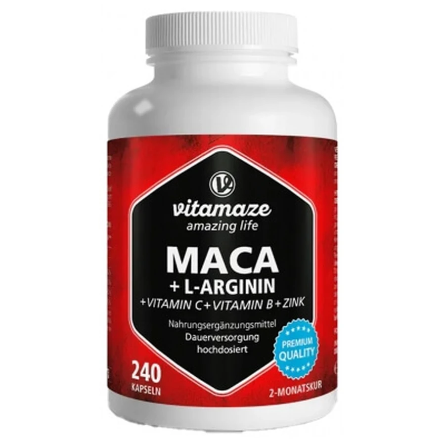 Vitamaze Maca + L-arginine + vitamines + zink 240 capsules