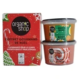 Weihnachts-Gourmet-Geschenkset von Organic Shop: Gerstenzucker und Lebkuchen, 2 Körperpeelings