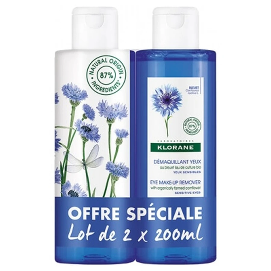 Klorane Démaquillant Yeux au Bleuet Lot de 2 x 200 ml