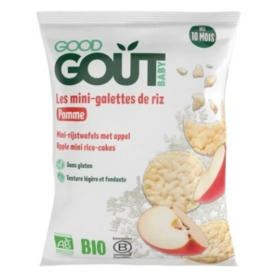 Good Goût biologische mini-rijstwafels met appelsmaak, vanaf 10 maanden, 40 g