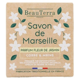 BeauTerra Feste Marseiller Seife mit Jasminblüten, 100 g