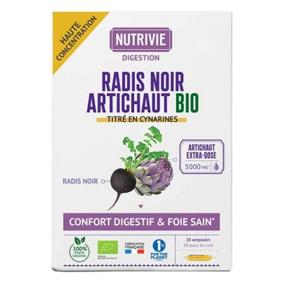 Nutrivie Biologische Zwarte Radijs en Artisjok, 20 ampullen