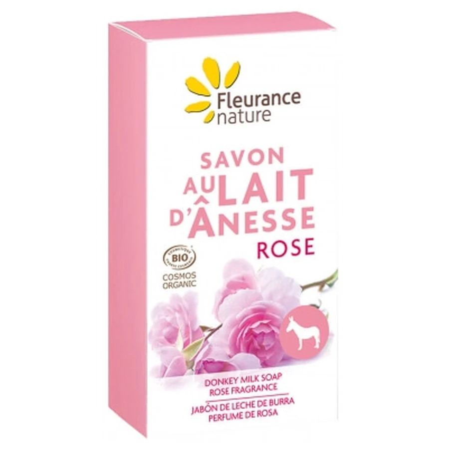 Fleurance Nature biologische zeep met rozen en ezelinnenmelk, 100 g