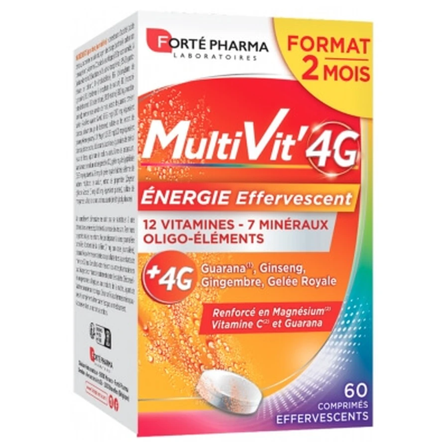 Forté Pharma MultiVit'4G Energy 60 Effervescent Tablets