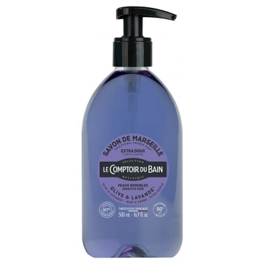 Jabón de Marsella «Le Comptoir du Bain», oliva y lavanda, 500 ml