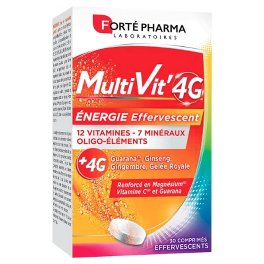 Forté Pharma MultiVit'4G Energy 30 Effervescent Tablets