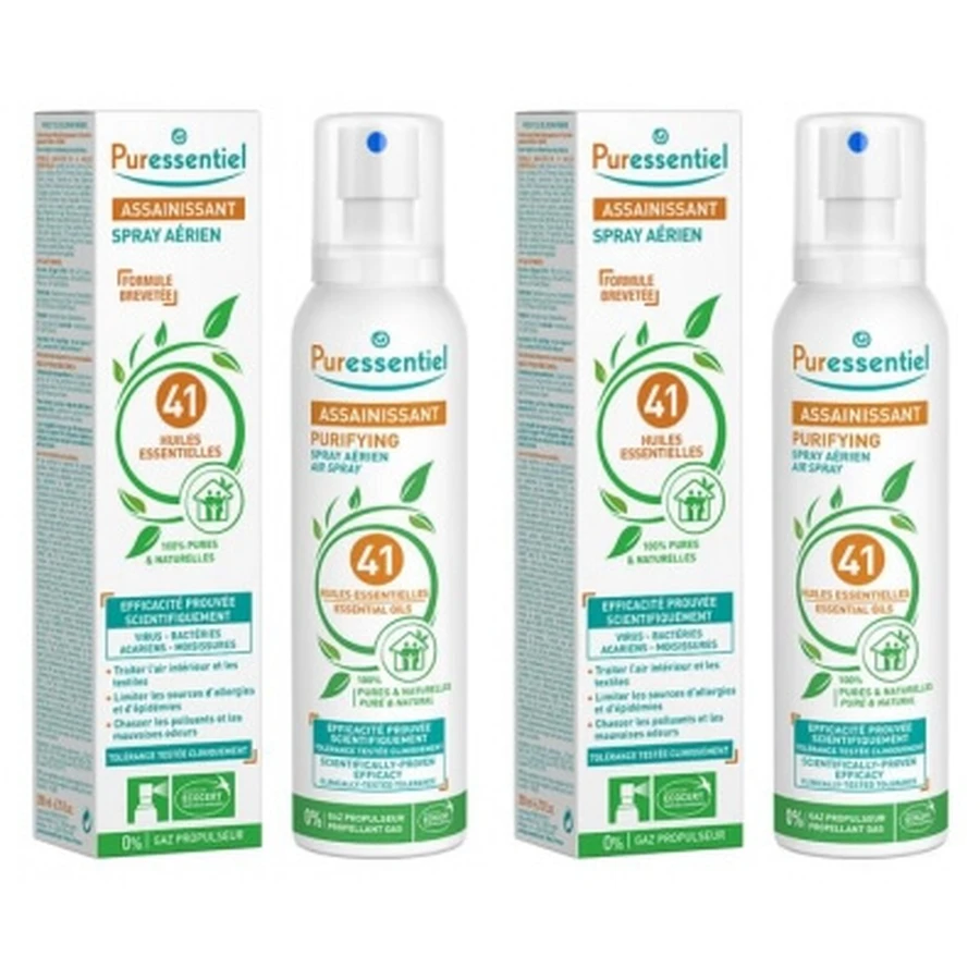 Puressentiel luchtverfrisserspray met 41 etherische oliën, set van 2 (elk 200 ml)