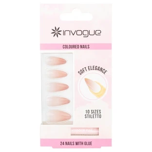 Uñas postizas de tacón de aguja con degradado rosa «Invogue 24»
