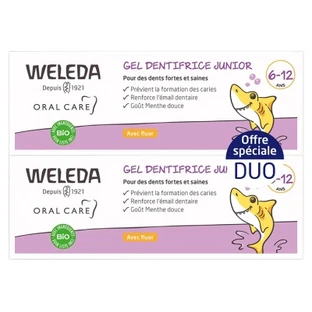 Gel dentífrico Weleda Junior para niños de 6 a 12 años, paquete de 2 (50 ml cada uno)