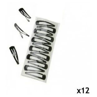 Mezzo Haarspangen in Schwarz (12er-Pack)