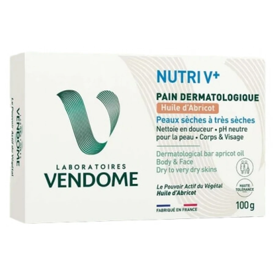 Laboratoires Vendôme Nutri V+ Pain Dermatologique Huile d'Abricot 100 g