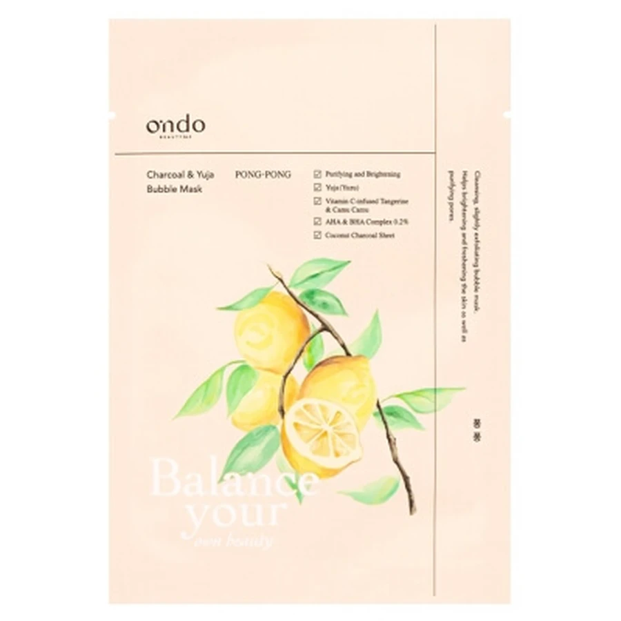 Ondo Beauty 36.5 Charcoal & Yuja Bubble Mask 25 g