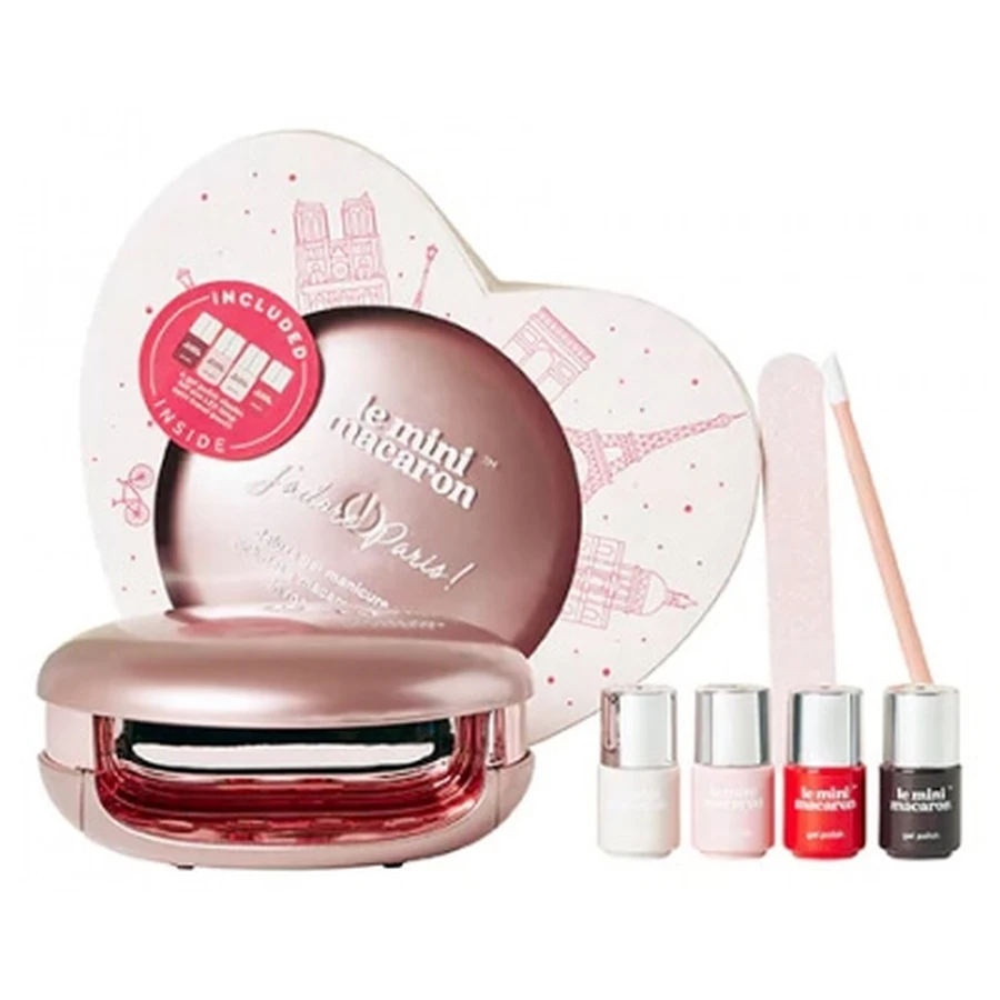 De Mini Macaron-set met semi-permanente nagellak: Le Maxi J'adore Paris