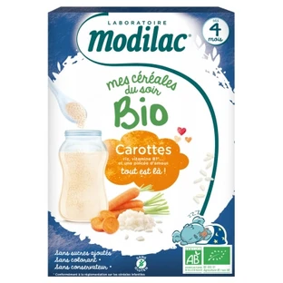 Modilac My Organic Abendmüsli, ab dem 4. Lebensmonat, Möhren, 250 g