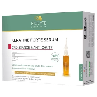 Sérum fortalecedor de queratina contra la caída del cabello de Biocyte, 5 ampollas