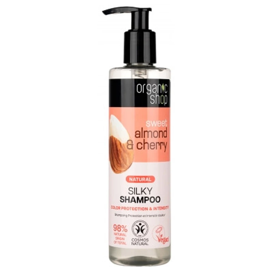 Organic Shop Amandel- en Kersen Shampoo voor kleurbescherming en intensiteit, 280 ml