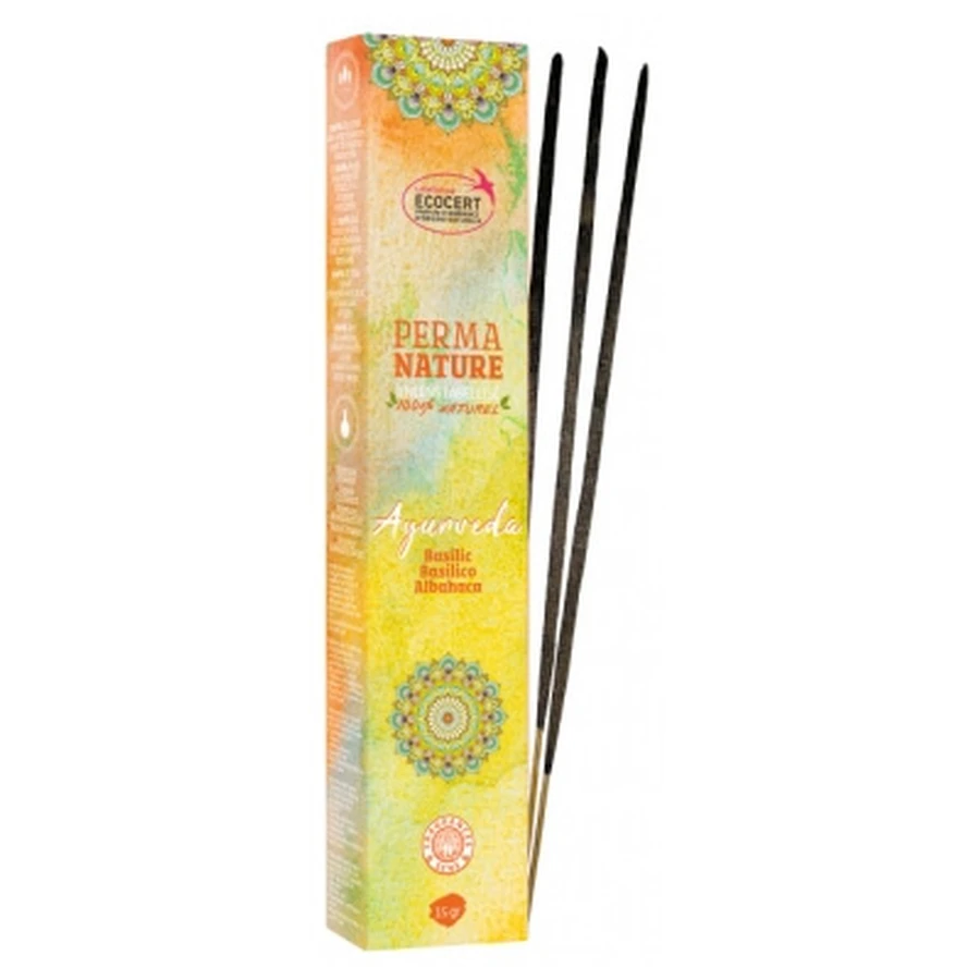 Varitas de incienso de albahaca Perma Nature Ayurveda, 15 g