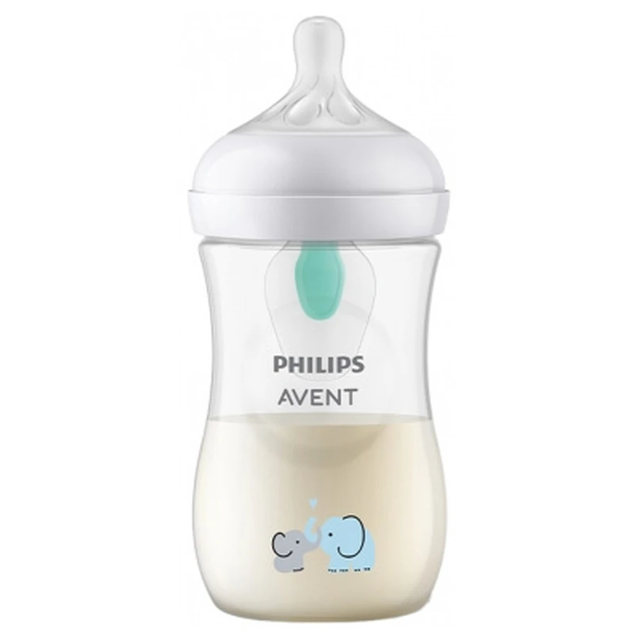 Avent Natural Response-Flasche mit Muster und AirFree-Ventil, 260 ml, ab dem 1. Lebensmonat