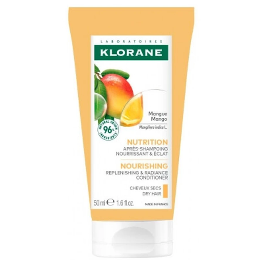 Klorane Nutrition - Acondicionador de mango para cabello seco, 50 ml