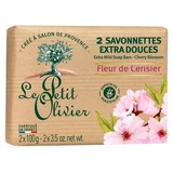 Le Petit Olivier Extra-milde Seifenstücke mit Kirschblüten, 2 x 100 g