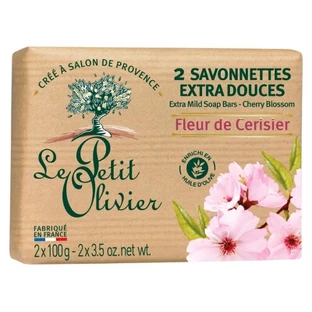 Le Petit Olivier Extra-milde Seifenstücke mit Kirschblüten, 2 x 100 g