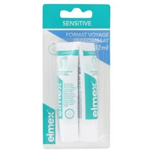 Elmex Sensitive Zahnpasta, Reisegröße, 2er-Pack à 12 ml