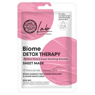 Natura Siberica Lab Biome Detox Therapy gladmakend en poriënverkleinend sheetmasker, 25 g