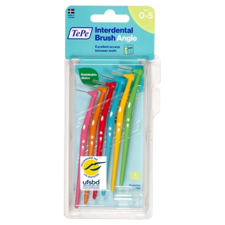 TePe abgewinkelte Interdentalbürsten, verschiedene Größen 0–5