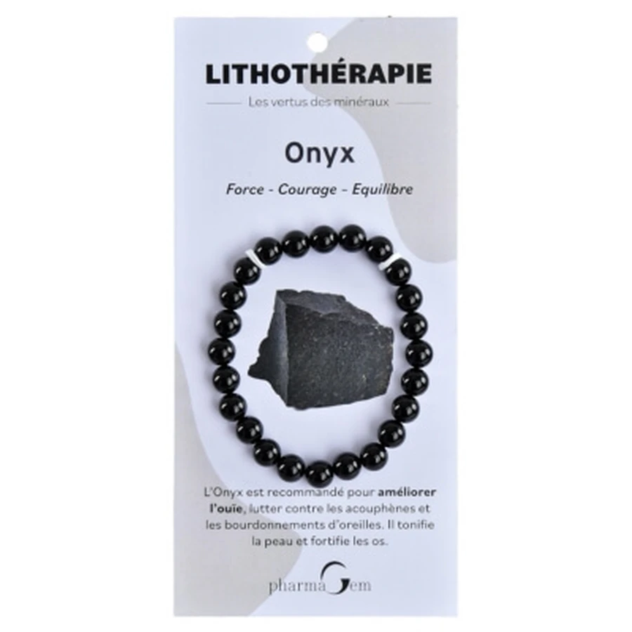 PharmaGem Crystal Therapy Onyx Bracelet, 8 mm