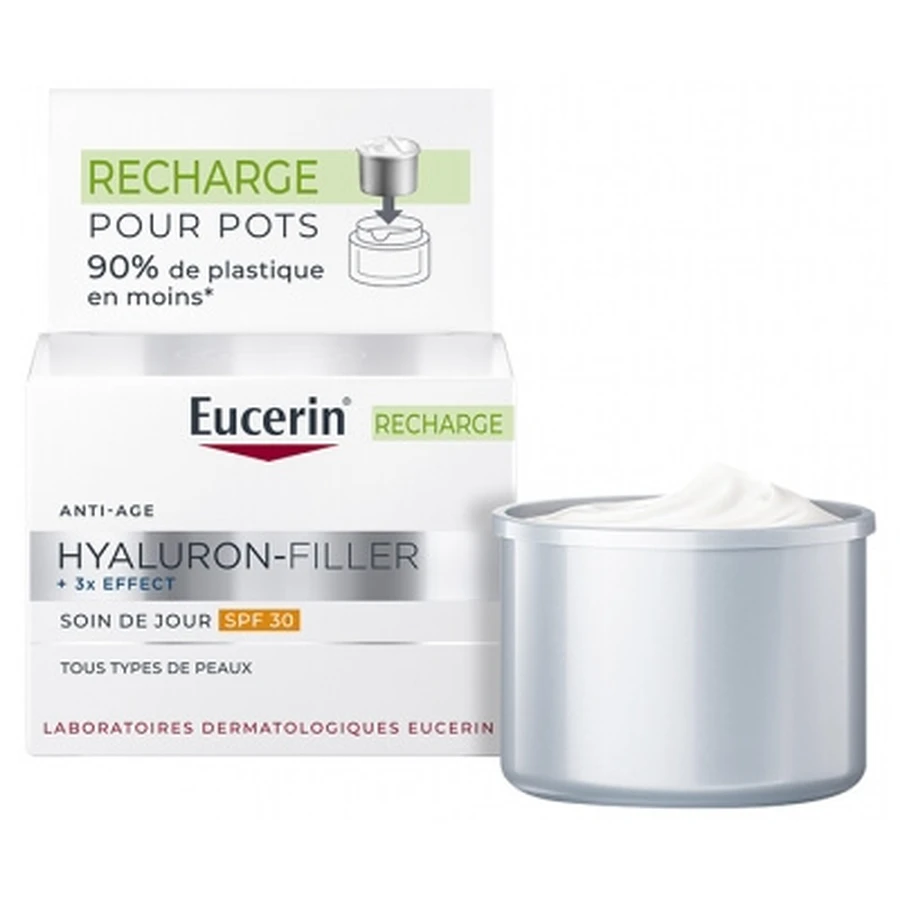 Eucerin Hyaluron-Filler + 3x Effect Crema de día SPF 30, recambio, 50 ml