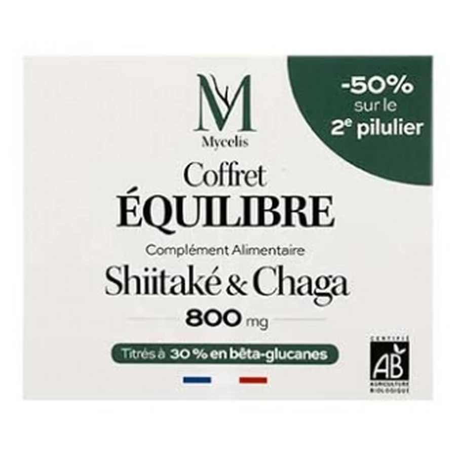 Set «Balance» de shiitake ecológico de Phytalessence: 60 cápsulas + chaga ecológico: 60 cápsulas